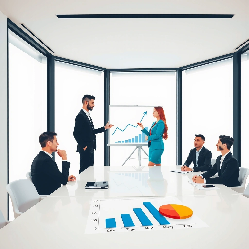 Professional business growth and marketing success visualization